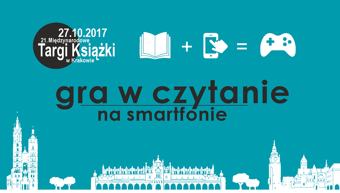 gra w czytanie na smartfonie na targach książki w Krakowie