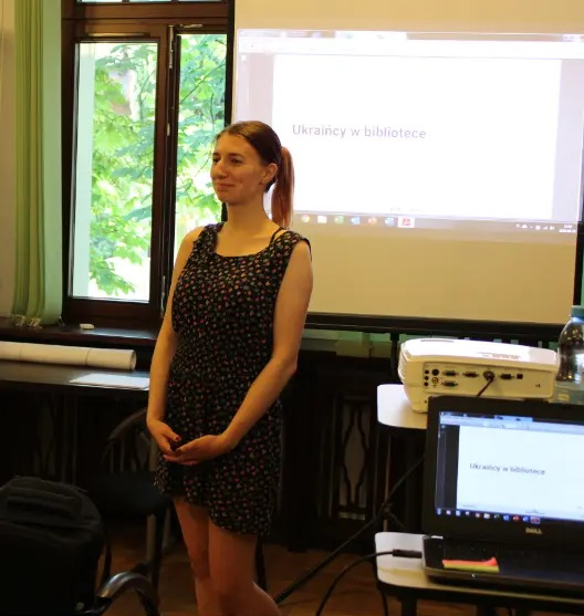 Bożena Korol na szkoleniu Ukraińcy w bibliotece