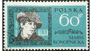Maria Konopnicka na znaczku pocztowym